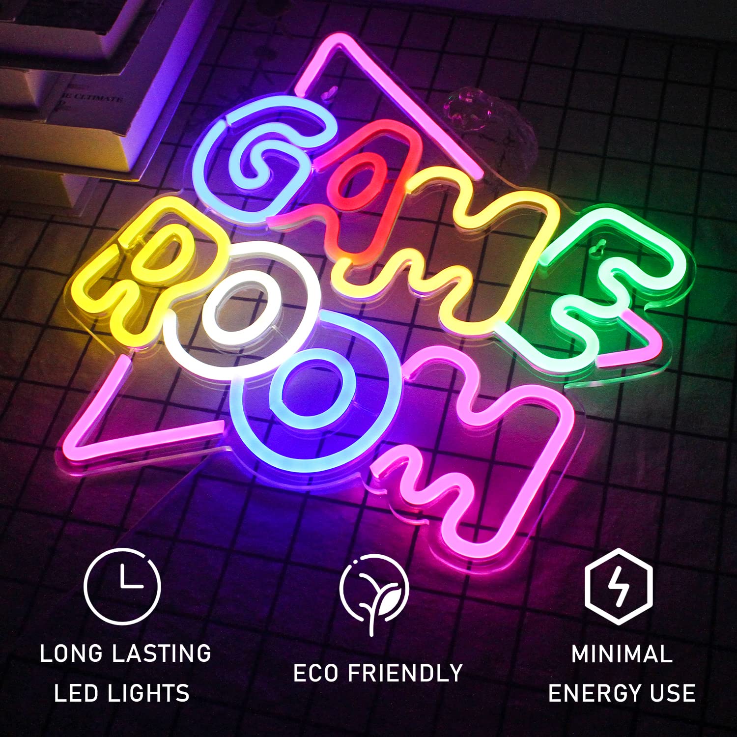ゲーミングルーム　LED　ネオンサイン　インテリア　3Dウォールパネル　セット Amazon.co.jp: ネオンサイン ゲームルーム ネオンライト ネオン